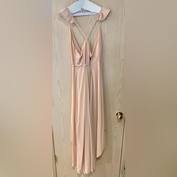 Lulus Here's to Us Blush Pink High-Low Wrap Dress Size Large - Picture 5 of 10